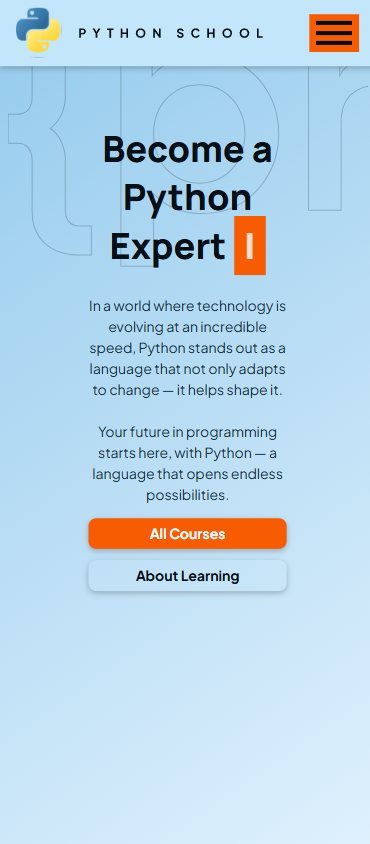 Мобильная версия главной Alpha School